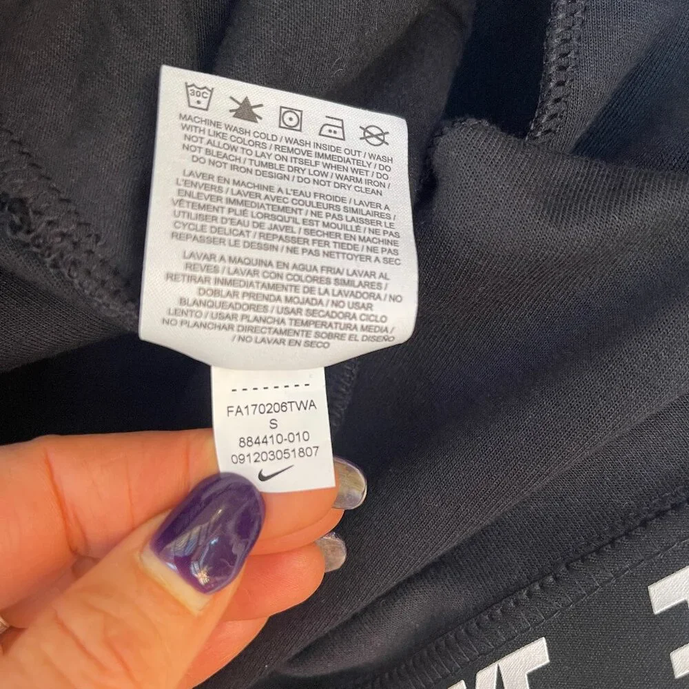NWT NIKE Croped Jersey High Waist PANT SNKR 884410-010 Black S - Picture 13 of 13